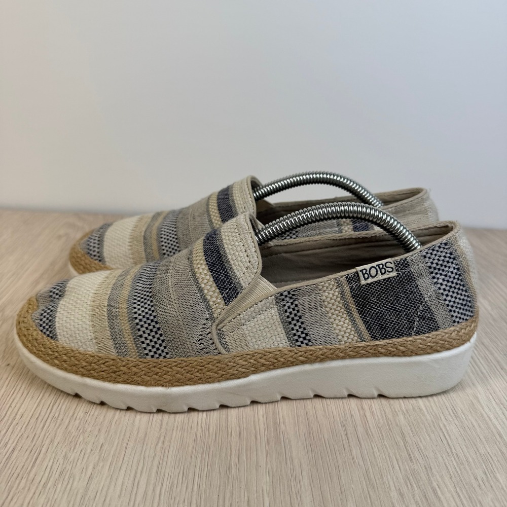 Skechers BOBS Women Striped Espadrille Slip On Platform Sneakers 114521 NVMT 7.5 - Picture 7 of 9